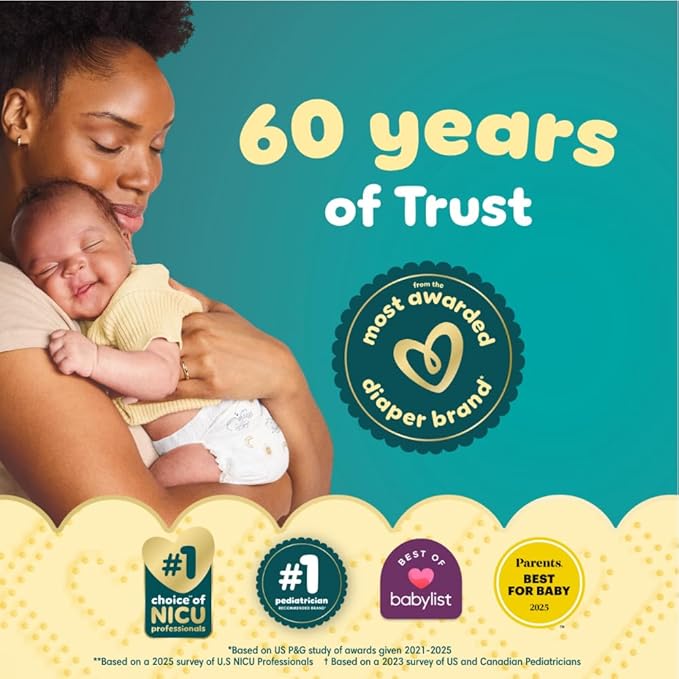Pampers Baby Diapers and Wipes Starter Kit, Swaddlers Disposable Sizes 1 (198 Count) & 2 (186 Count) with Sensitive Water Based 12X Multi Pack Pop-Top Refill (1008 Count)