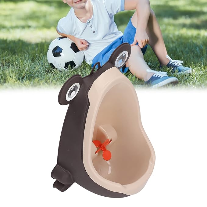 Frog Potty Training Urinal, Cute Frog Shape Cute Toddler Urinal Potty Training Urinal for Boys with Funny Aiming Target (Coffee)