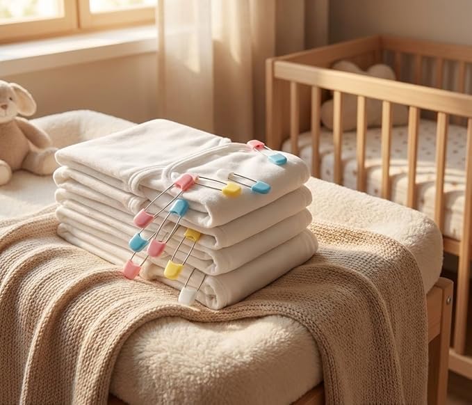 50PCS Cloth Diaper Pins Stainless Steel Traditional Safety Pin