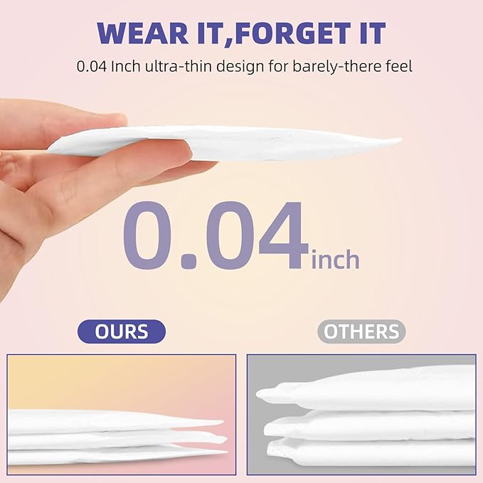 Disposable Nursing Pads, Breast Pads for Leaking Milk 100 Count, 0.04cm Ultra-Thin, Ultra-Absorbent, No Shedding, Individually, Soft & Breathable Nipple Pads Breastfeeding Essentials for Moms