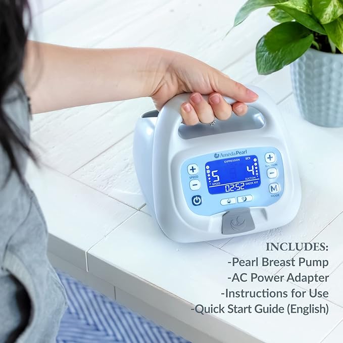 Ameda Pearl Hospital Grade Breast Pump | Ameda Electric Breast Pump | Rechargeable Battery | Medical Grade | Pumps for Breastfeeding