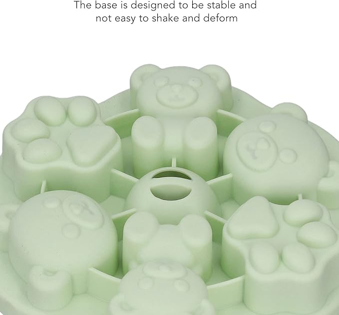 Jelly, Food Grade Silicone, Making Baby Food, ,for Pudding, Cake, Cat Cube Pudding Kitchen with Lid for Home(Green)
