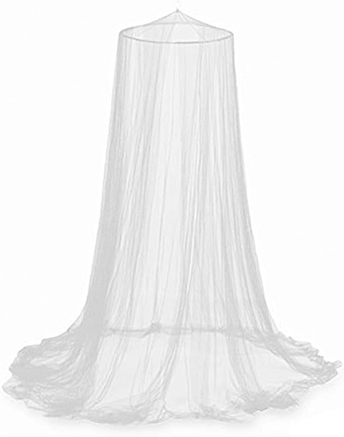 Mosquito Net Canopy Hanging Circular Curtain Netting for Single to King Size - Quick Easy Installation, Protects Baby Crib, Kid & Girls Bed