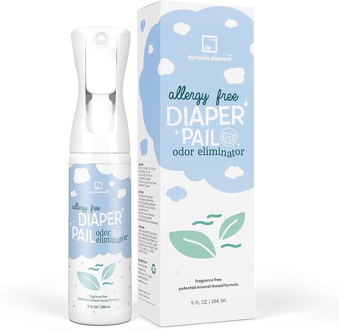 Diaper Pail Odor Eliminator Spray – Unscented Mineral-Based Spray for Odors in Diaper Pails and Baby Changing Areas – 9 Fl Oz