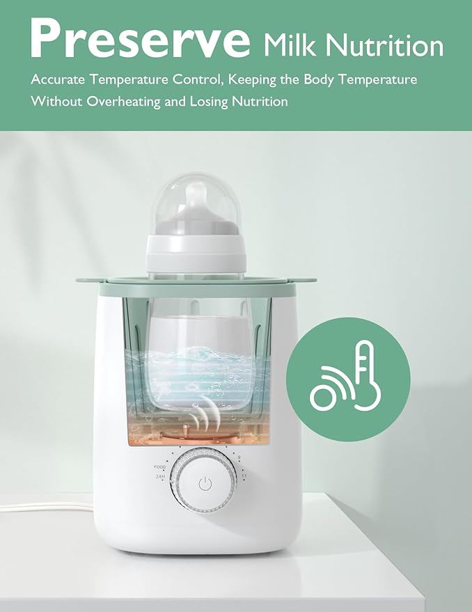 Momcozy Nutri Bottle Warmer & Momcozy Bottle Brush Kit Green