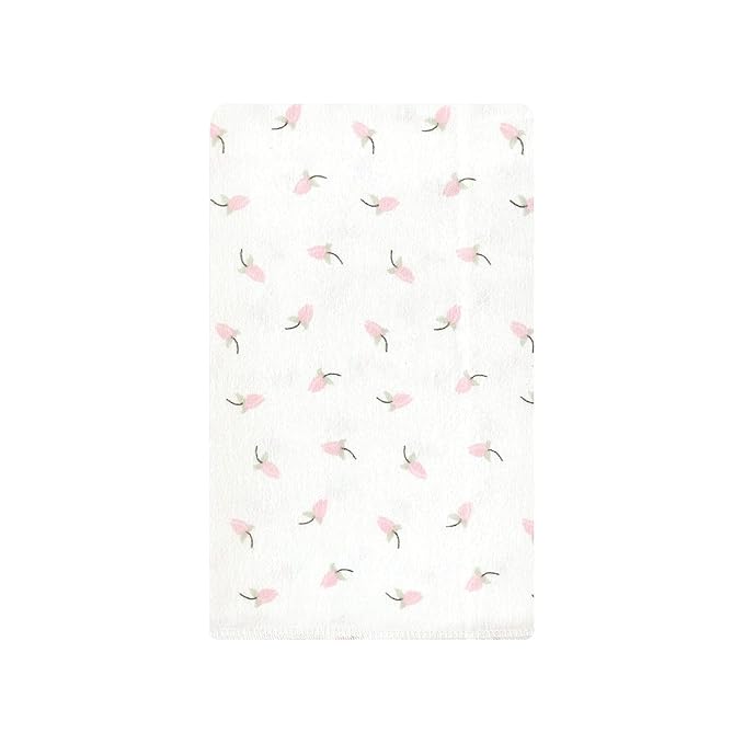 Hudson Baby Unisex Baby Cotton Flannel Burp Cloths, Blush Rose, One Size