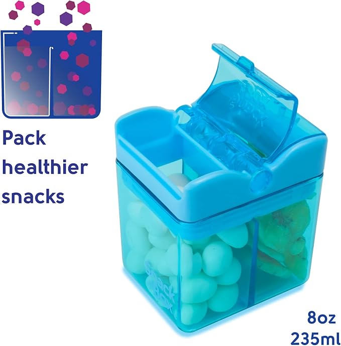 Precidio Design Snack in the Box NEW Little Finger-Friendly Eco-Friendly Reusable Snack Container (Blue) 1001BL