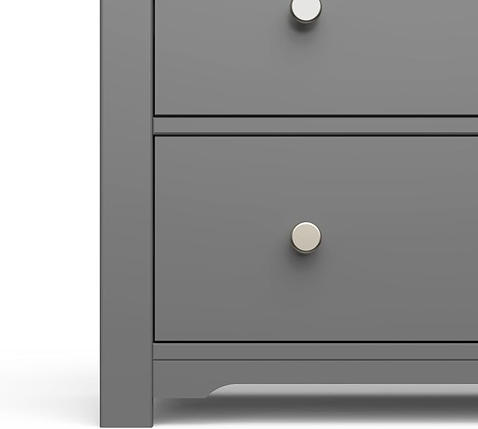 Child Craft Harmony 3-Drawer Dresser with Changing Table Topper, 38" W Nursery Dresser and Changing Station, Smooth Glides, Baby-Safe Finish, Cool Gray