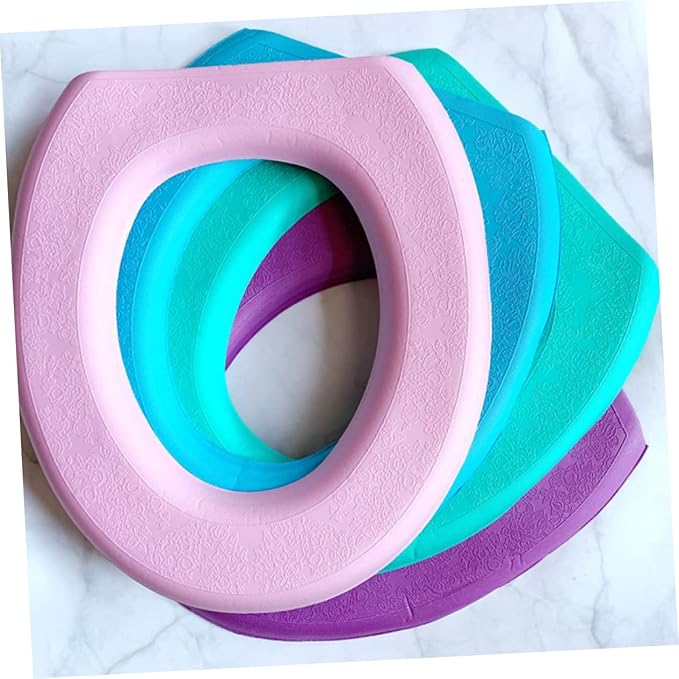 Holibanna 2Pcs Toilet Seat Cover Thicken Eva Mat Practical for Bathroom Soft and Comfortable for Home Use Pink