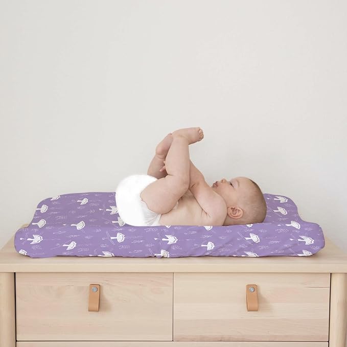 Pink Ballet Baby Changing Table Pad Covers for Girls 32''x16'' Ballerinas Dancing Fitted Diaper Change Table Sheets Dancer Ballet Girls Sports Soft Breathable Nursery Baby Changing Table Mats Purple