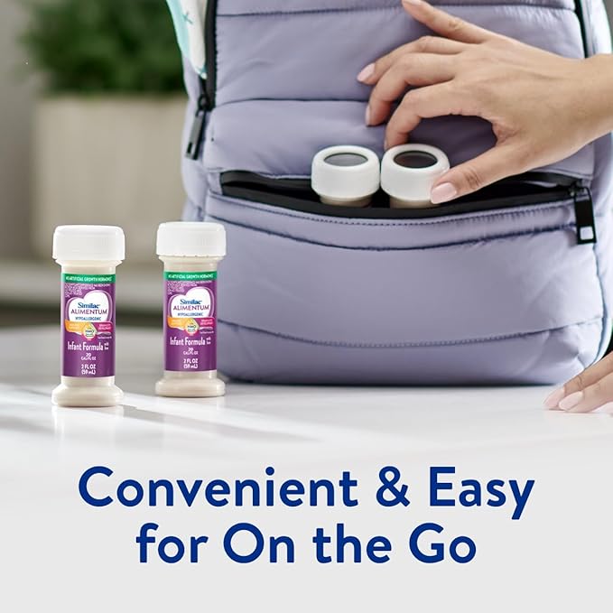 Similac Alimentum With 2'-FL HMO Hypoallergenic Infant Formula, for Food Allergies and Colic Due to Protein Sensitivity, Ready-to-Feed Baby Formula, 2-fl-oz Bottle, Pack of 48