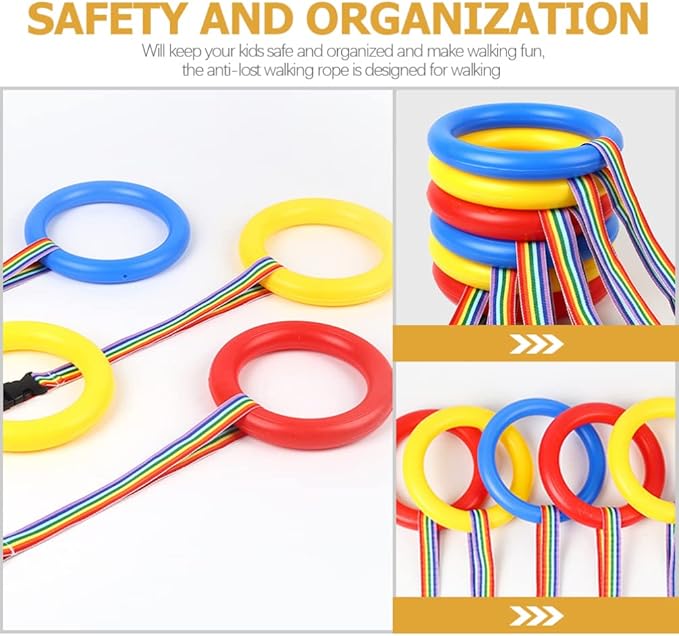 TOYANDONA Safety Walking Rope for Children with 12 Handles Preschool and Kindergarten Walking Rope for Toddlers Outdoor Group Management Harness