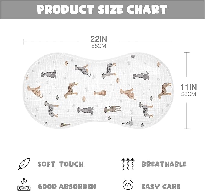 vvfelixl Baby Burp Cloths Catahoula Leopard Dog Baby Newborn Cotton Burping Cloths Set Baby Washcloths 4 Pack