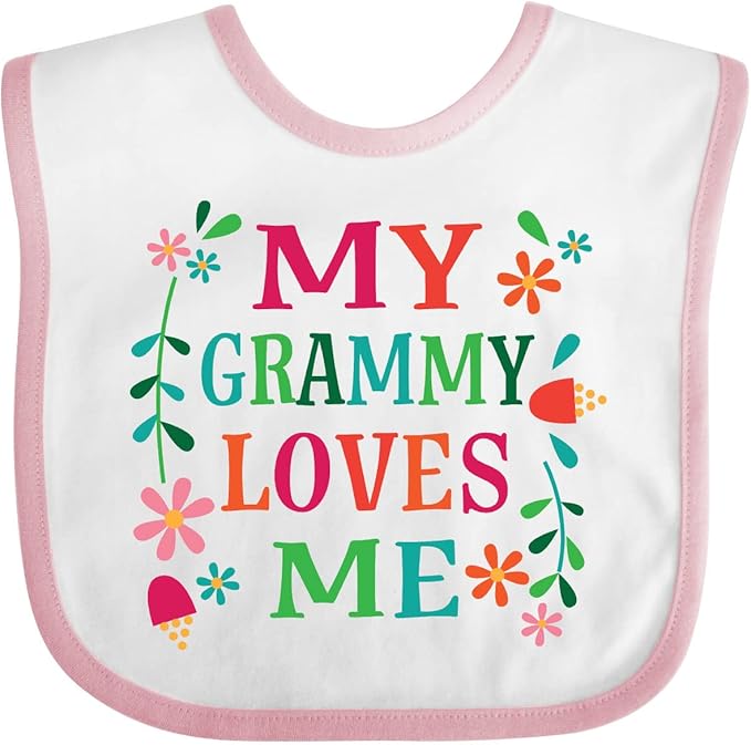 inktastic My Grammy Loves Me Girls Apparel Baby Bib