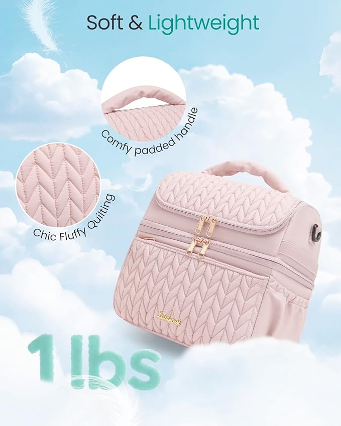 Breastmilk Cooler Bag - Large Capacity 12L & 10-Hour Insulated Bottle Cooler Bag with Detachable Divider for Tall Baby Bottles | Dual Deck Lunch Box for Women | Breast Pump Bags for Work