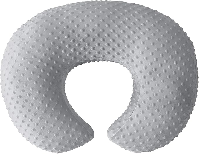 Nursing Pillow, Breastfeeding Pillows with Removable Cover for Mom with Breathable Filling, Ergonomic Baby Feeding Essentials for Bottle and Breastfeeding (Grey)