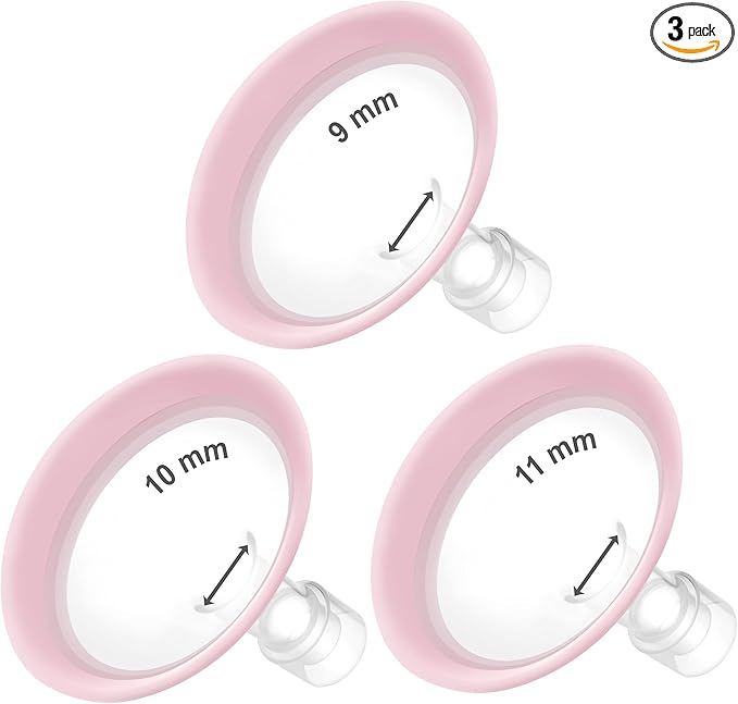 Maymom MyFit Flanges Pano Goldie Pack 9 10 11 mm Compatible with Medela Breast Pumps and Maymom Wide Base and Narrow Base Connectors