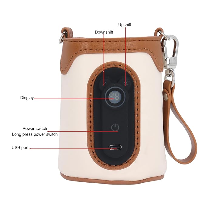 Baby Bottle Warmer, USB Milk Warmer Temperature Adjustable Portable Bottle Milk Warmer for Baby Milk Used in Home Outside and in Car Slow Heating to Keep Warm (S)