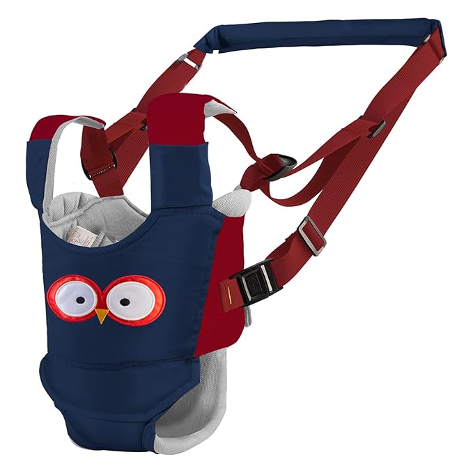 Baby Walking Harness Handheld Baby Walker Assistant Belt Adjustable Toddler Infant Harnesses Standing Up Walking Learning Helper with Detachable Crotch for 9-24 Month (DarkBlue Owl)
