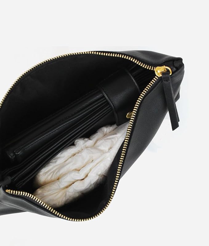 FAWN DESIGN The Changing Clutch, Diaper Clutch with Diaper Changing Mat, Zippered Premium Matte Faux Leather Compact Diaper Bag with Wipeable Changing Pad, 12x7.5 inches