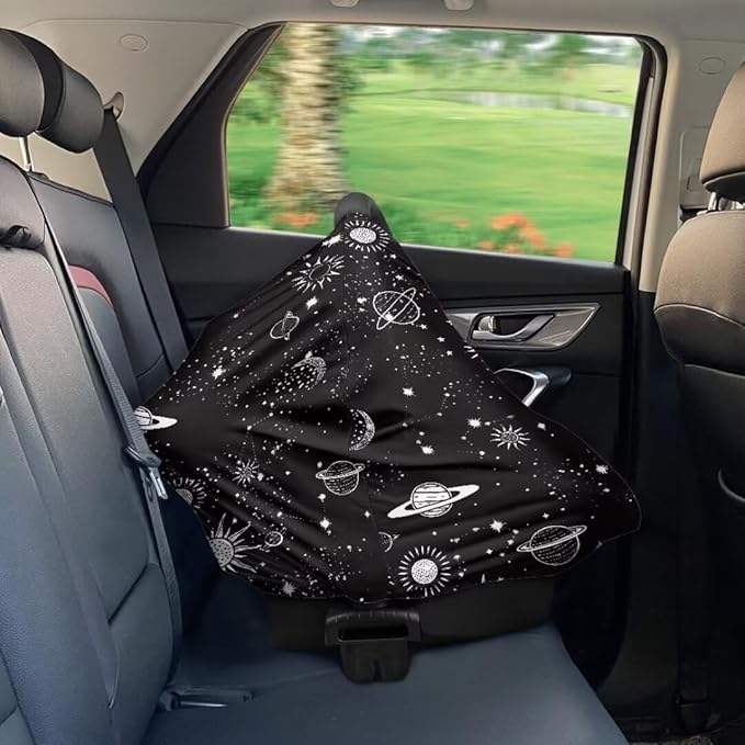 Coldinair Outer Space Planets Multifunctional Nursing Cover Multi Use Cover for Baby Car Seat Canopy Shopping Cart Cover,Stroller Cover