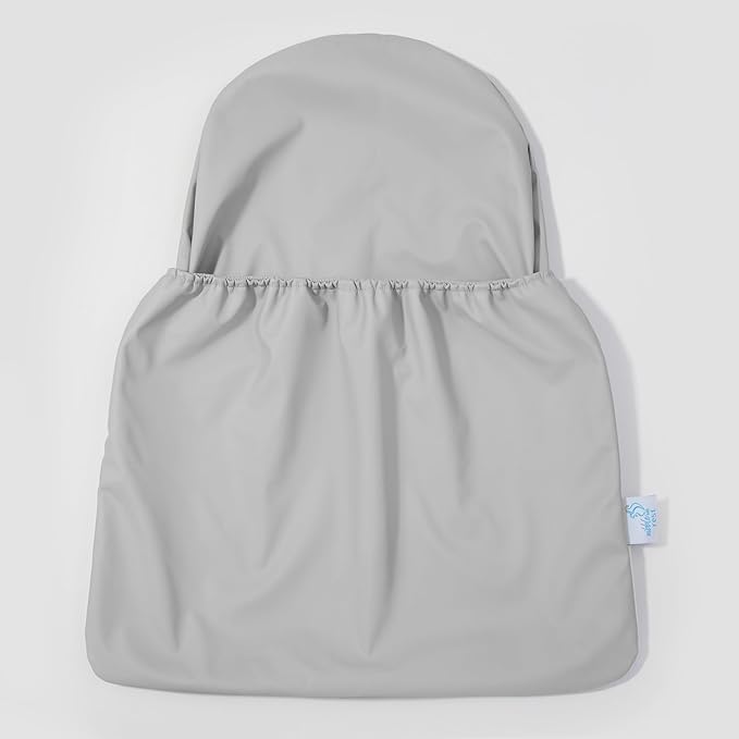 Nibble and Rest Highchair Handy Pocket Pouch, Compatible with IKEA Antilop Highchair,High Chair Accessories, Wipeable and Waterproof Material, One Large Pouch with an Internal Zip Pocket-(Light Grey)