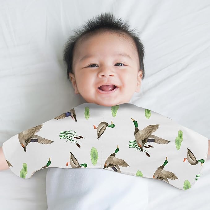 4 Pack Mallard Duck Baby Burp Cloths for Boy Girl, Duck Hunting Muslin Burp Cloths Soft Absorbent Mallard Nursery Decor Unisex Baby Burping rag Newborn, 19 x 9 Inches