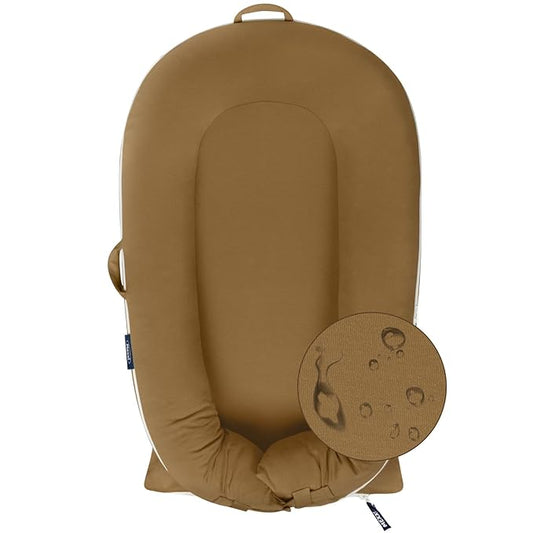 Organic Replacement Cover with Waterproof Pad | Premium Quality Spare Cover Certified Organic Cotton | [Fits Dockatot Deluxe + Docks] (Cover Only) (Sepia, Waterproof Organic Cotton)