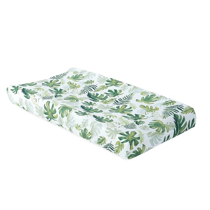 Little Unicorn Changing Pad Cover for Newborns & Infants | Soft & Breathable Muslin Fabric | Baby Diaper Changing Table Pad Cover (Tropical Leaf)