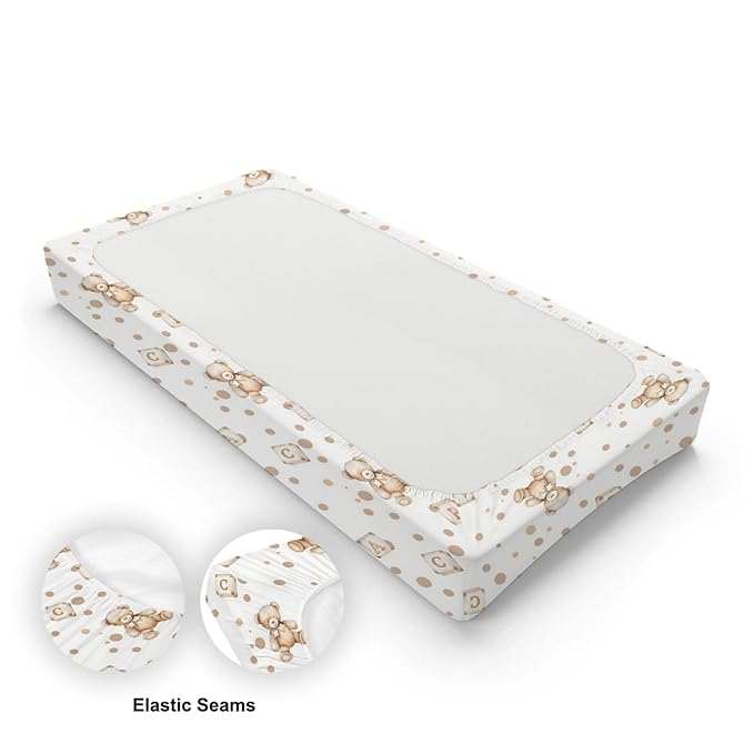 Cartoon Cute Forest Bears Pattern Baby Changing Pad Cover, Unisex Bear Nursery Diaper Changing Table Pad Mat Sheet for Boys Girls-16x32