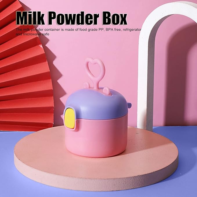 Alomejor Milk Powder Container, 250ml Food Grade Food Storage Holder with Spoon for Outdoor Travel Room()