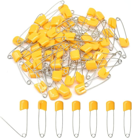 50 PCS Safety Pin 54mm/2.2in Baby Diaper Pins for Cloth Plastic Head Baby Pins for Diapers Stainless Steel Cloth Pins with Locking Closures Nappy Pin for Crafts（DT/Orange）