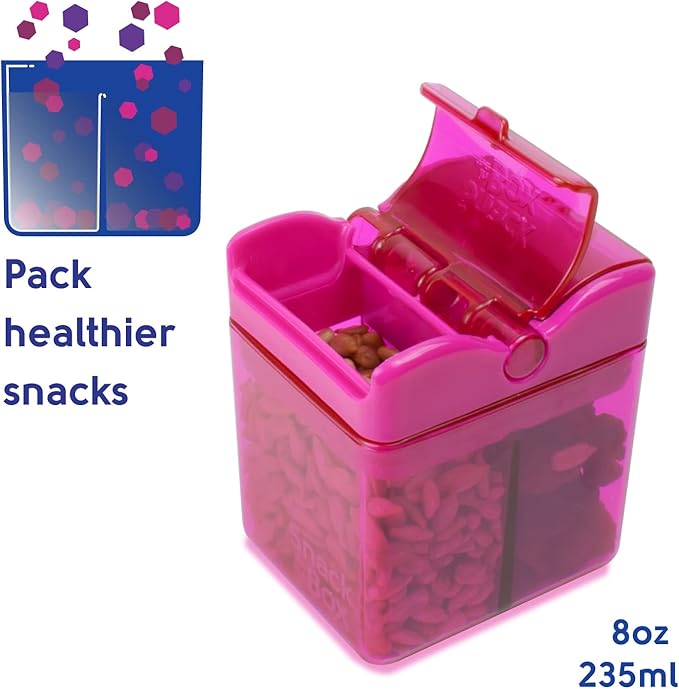 Precidio Snack in the Box Design NEW Little Finger-Friendly Eco-Friendly Reusable Snack Container (Pink) 1001PK