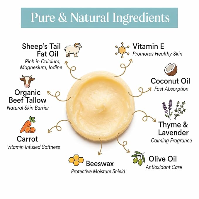 Lhamour Baby Balm 100% Natural Hand Made, 3.53oz Diaper Rash Cream for Baby with Organic Shea Butter, Beeswax, Coconut, Olive, Carrot Oils – Soothing All Purpose Oinment for Sensitive Baby Skin