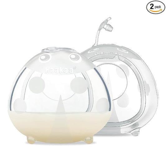 haakaa Ladybug Milk Collector 1.4oz- Wearable Breast Shields Soft Nursing Cups Breast Milk Collector Breast Milk Saver Portable Letdown Catcher Breastfeeding Essentials,Protect Sore Nipple, 40ml/2pcs