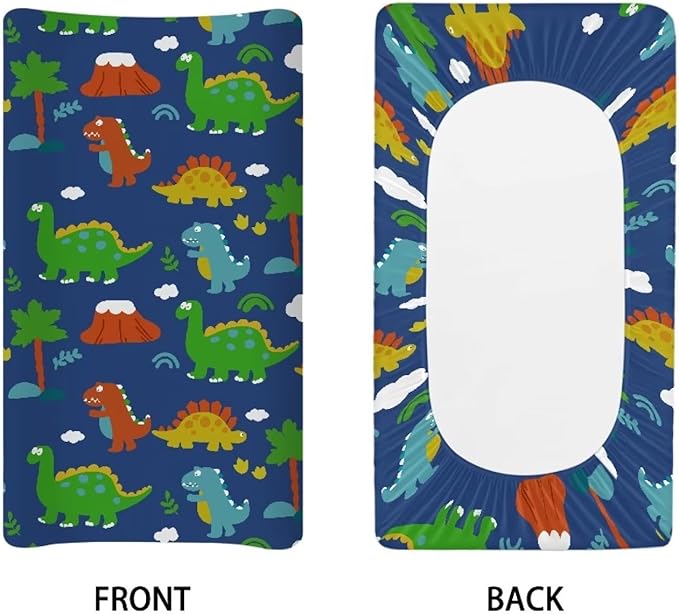 Changing Pad Covers for Boys Girls, Cute Dinoaurs Diaper Changing Table Pad Cover Soft Breathable Changing Mat Cover for 32''x16" Cute Birthday Gifts for Baby