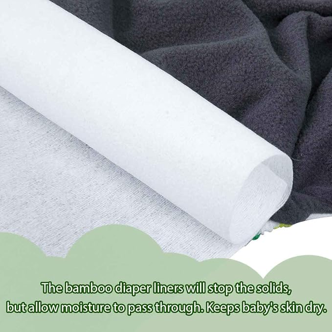 ALVABABY Diaper Liner for Baby Cloth Diapers 11.8x7.1 Inch Natural Soft Disposable Diaper Liners Fragrance Free Chlorine Free 100 Sheets