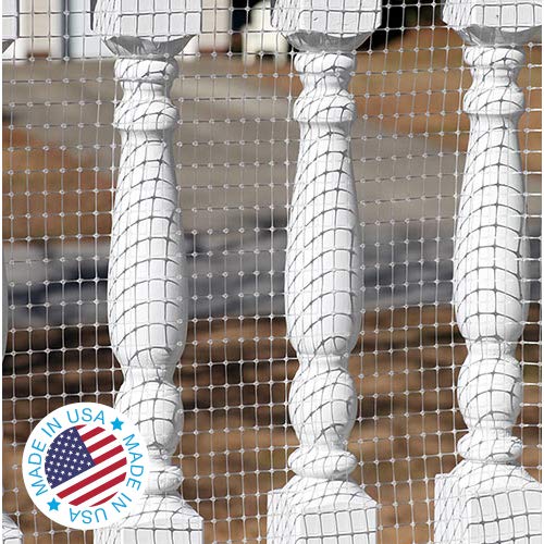 KidKusion Deck Guard | Made in USA | 15' L x 38" H | Natural | Outdoor Balcony, Stair, Deck Rail Net | Child & Pet Safety | Cat Net | Apartment Railing Screen Guard