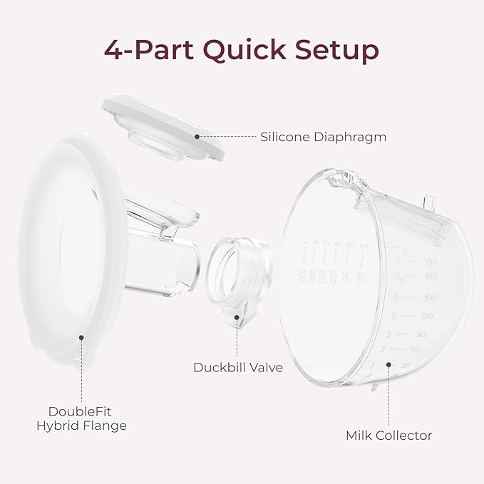 Momcozy Original S12Pro Quick Replacement Accessories, Only Compatible with Momcozy S12Pro Quick Breast Pump NOT for S9Pro/S12Pro (Full Set Collector 210ml,1 Pack)