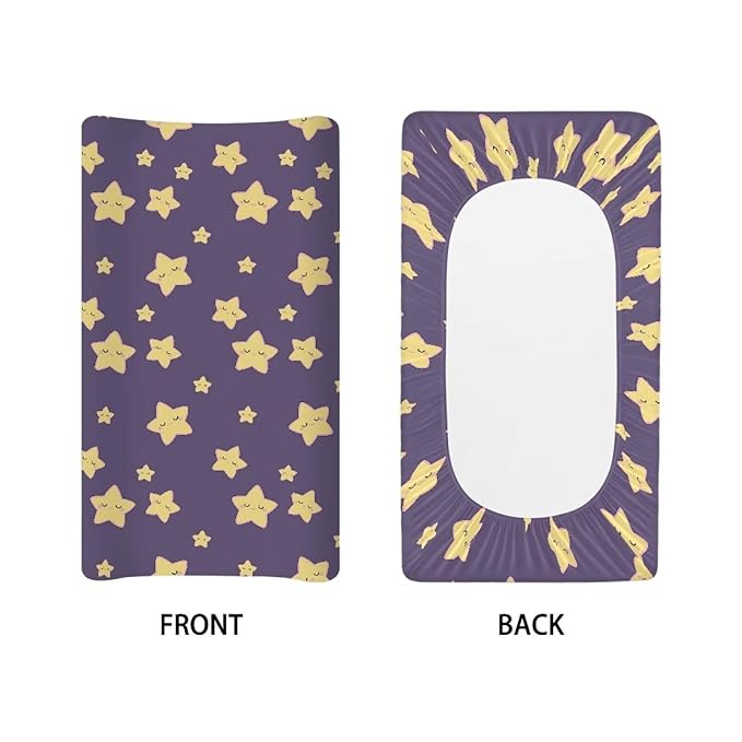 Cartoon Stars Changing Pad Cover Comfy Soft Diaper Change Table Sheets Breathable Baby Boys Girls Changing Pad Protectors, One Size