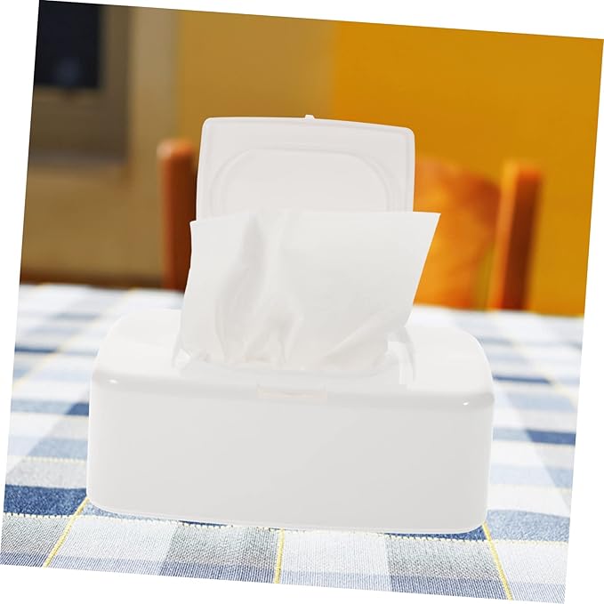 ibasenice 2pcs Storage Box Containers with Lids Toilet Paper Holder Moist Tissue Dispenser Tissue Storage Case Wipes Container Wipe Dispenser White Baby Pp Tissue Paper Makeup Remover