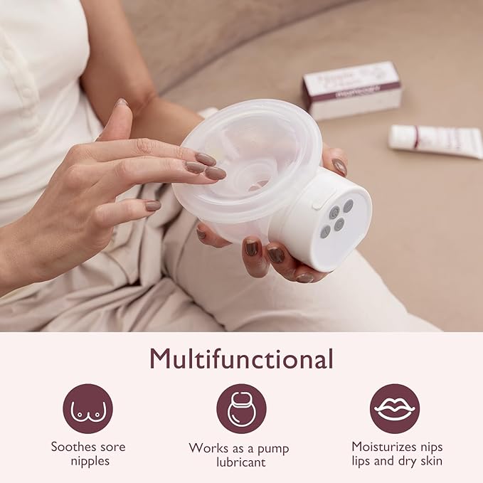 Momcozy Nipple Cream Safe for Breastfeeding, No Wipe Off Lanolin-Free Nipple Balm, Soothing Cream, Breastfeeding Essentials for Nursing & Pumping Moms, 1.41 oz