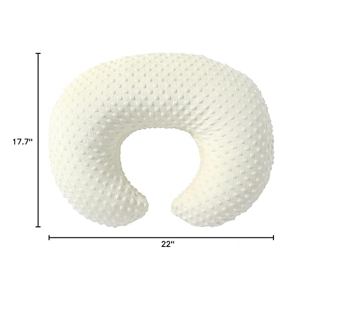 Nursing Pillow Cover Breastfeeding Pillow Cases Plush Dot Slipcover Pillow Shams (CreamYellow)
