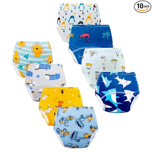 Potty Training Underwear for Boys, Toddler Learning Designs Training Pants(8 Packs,Multi-Colored, 3-4T, M)