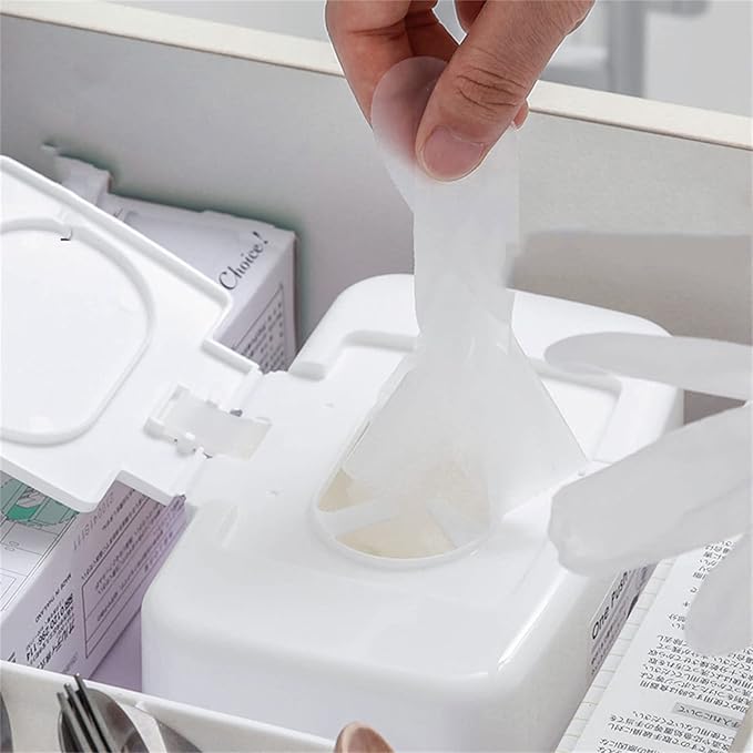 Wet Tissue Box Holder Wet Tissue Box Wipes Dispenser Portable Wipes Napkin Storage Box Holder Container for Car Home Plastic