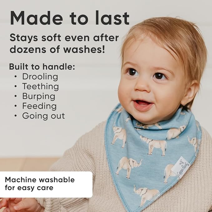 Copper Pearl Baby Bandana Bibs, 4 Pack