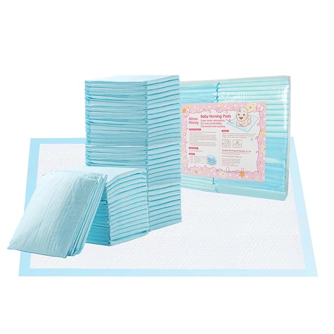 Disposable Changing Pads for Baby, 50 Pack Portable Diaper Changing Pad Liner, Baby Changing Pad Waterproof Underpads Changing Table Pads (Blue, 18x24 Inch)