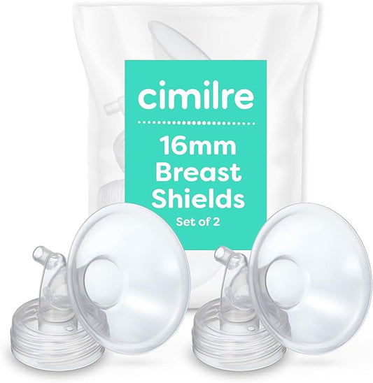 16MM Breast Shields, Spare & Replacement Breast Shields for The Cimilre Breast Pump, Comfortable Breast Pump Parts for Nursing Moms, 16MM Shields (Set of 2)