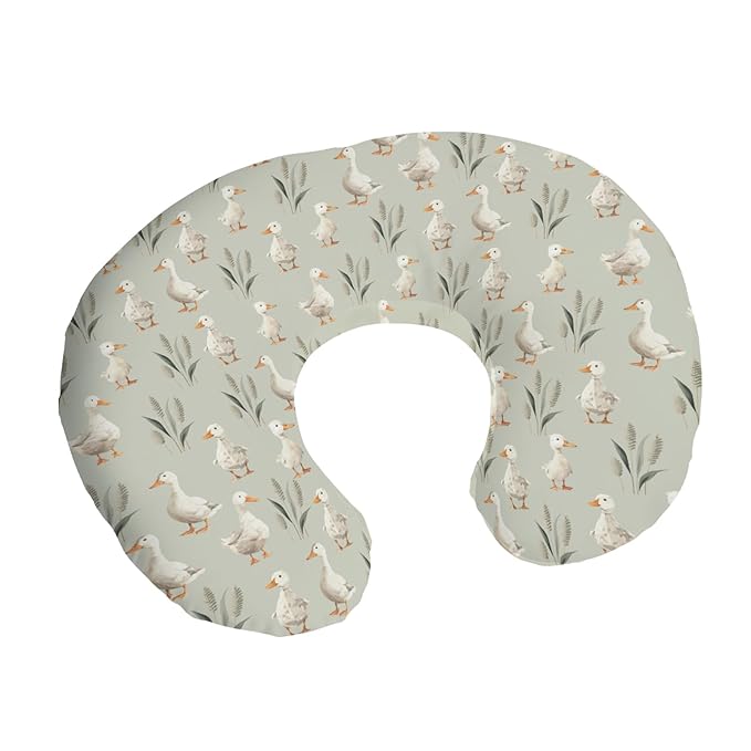 Vintage Duck Reeds Nursing Pillow Covers Watercolor Ducks Leaves Lake Nursing Cover for Breastfeeding Pillows Farm Animal Infant Nursing Slipcover for Baby Boys Girls Newborn