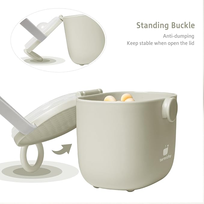 Termichy Baby Formula Dispenser, Portable Milk Powder Dispenser Container with Carry Handle and Scoop for Travel Outdoor Activities with Baby Infant, 8.8OZ, 0.55LB, 250g, 500ml(Full Khaki)